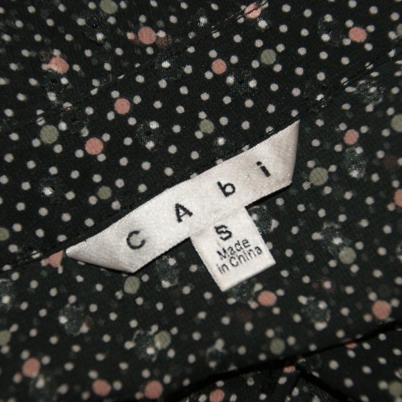CABI #239 Sheer Black Swiss Polka Dots Blouse sz S - Picture 7 of 14